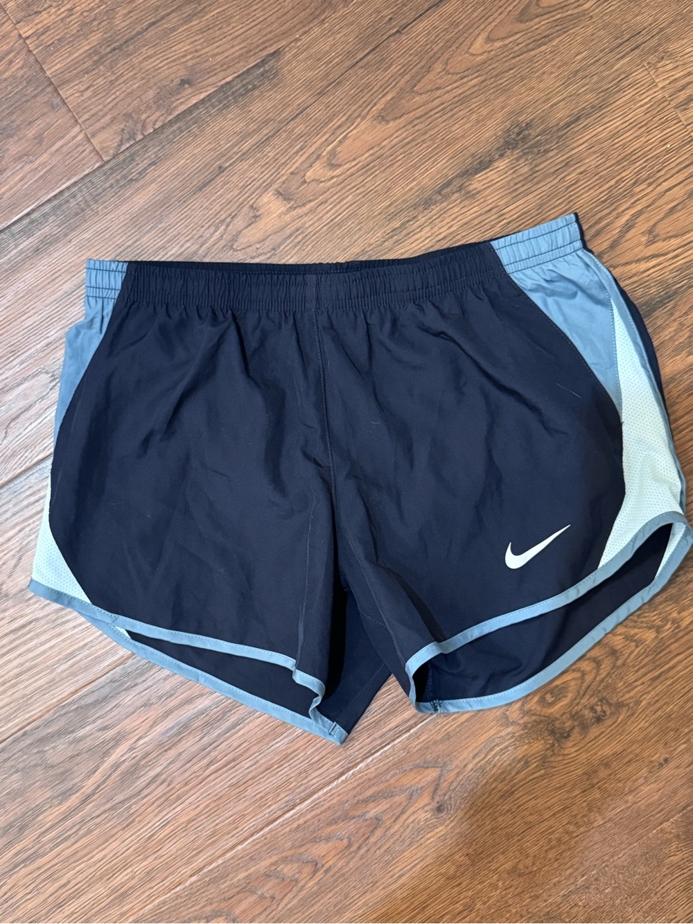 Nike Navy Athletic Shorts with Light Blue Trim